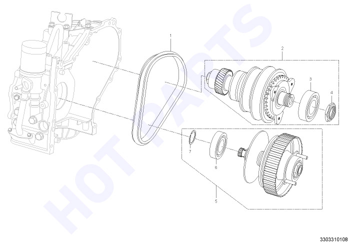 Driven pulley shaft