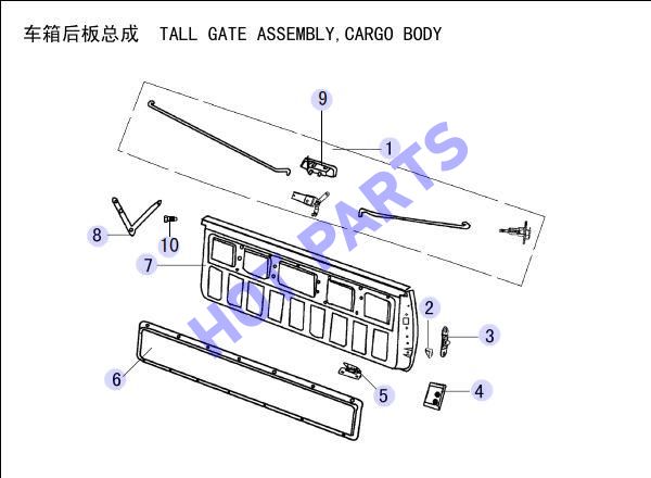 CARGO BODY TALL GATE ASSEMBLY